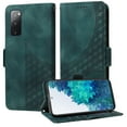 thumbnail image 2 of ELEHOLD For Samsung Galaxy S20 Leather Wallet Phone Case, Embossed Diamond Folio Flip Cover, Card Holder Cash Slot, Stand Support, Wrist Strap Lanyard -Green, 2 of 10