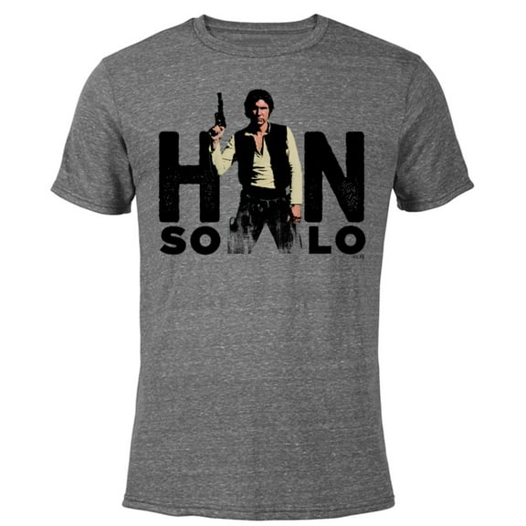 Star Wars Han Solo Letter Replacement Blaster - Short Sleeve Blended T-Shirt for Adults – Customized-Dark Heather