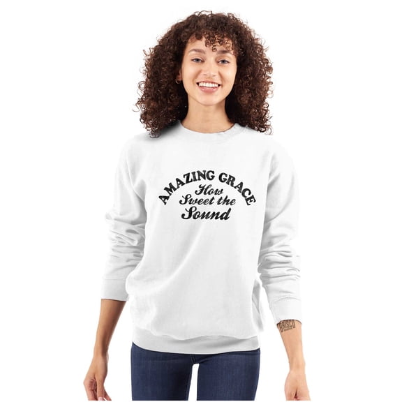 Amazing Grace Christion Song Lyrics Sweatshirt for Men or Women Brisco Brands S
