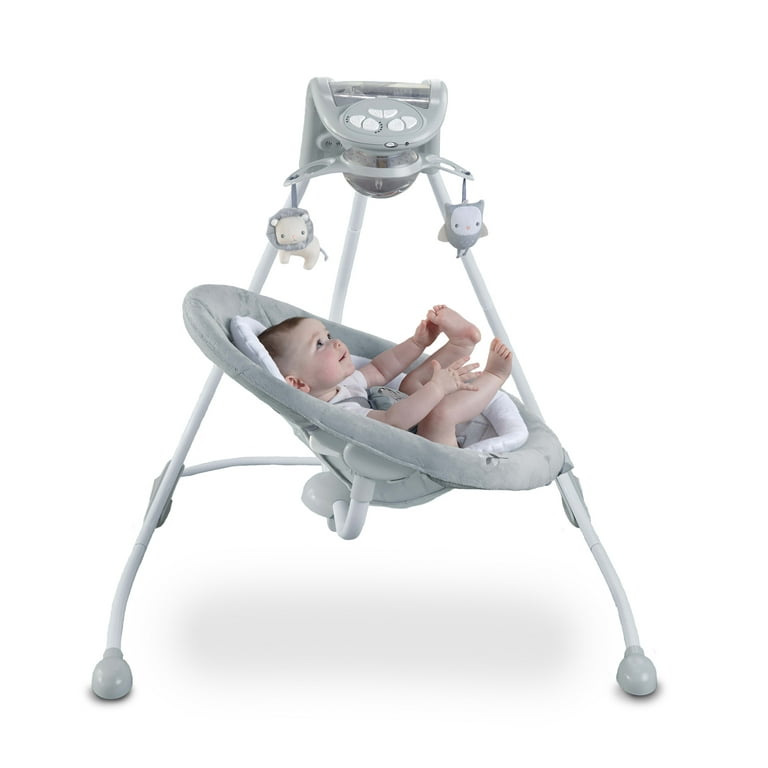 Ingenuity InLighten Baby Swing - Cool Mesh Fabric, Swivel Infant Seat &  Light Up Mobile - Braden (Unisex)