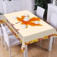 thumbnail image 1 of Falling Tablecloth, Flying Maple Leaf Seasons, Rectangular Table Linen for Dining Room Kitchen Decor, 140cm x 170cm, Brown Orange, 1 of 5