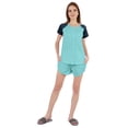 thumbnail image 2 of Inkmeso Ensemble de Nuit 2 Pcs pour Femmes Manches Raglan Haut Boutonné & Shorts Vêtements de Nuit-17, 2 of 7