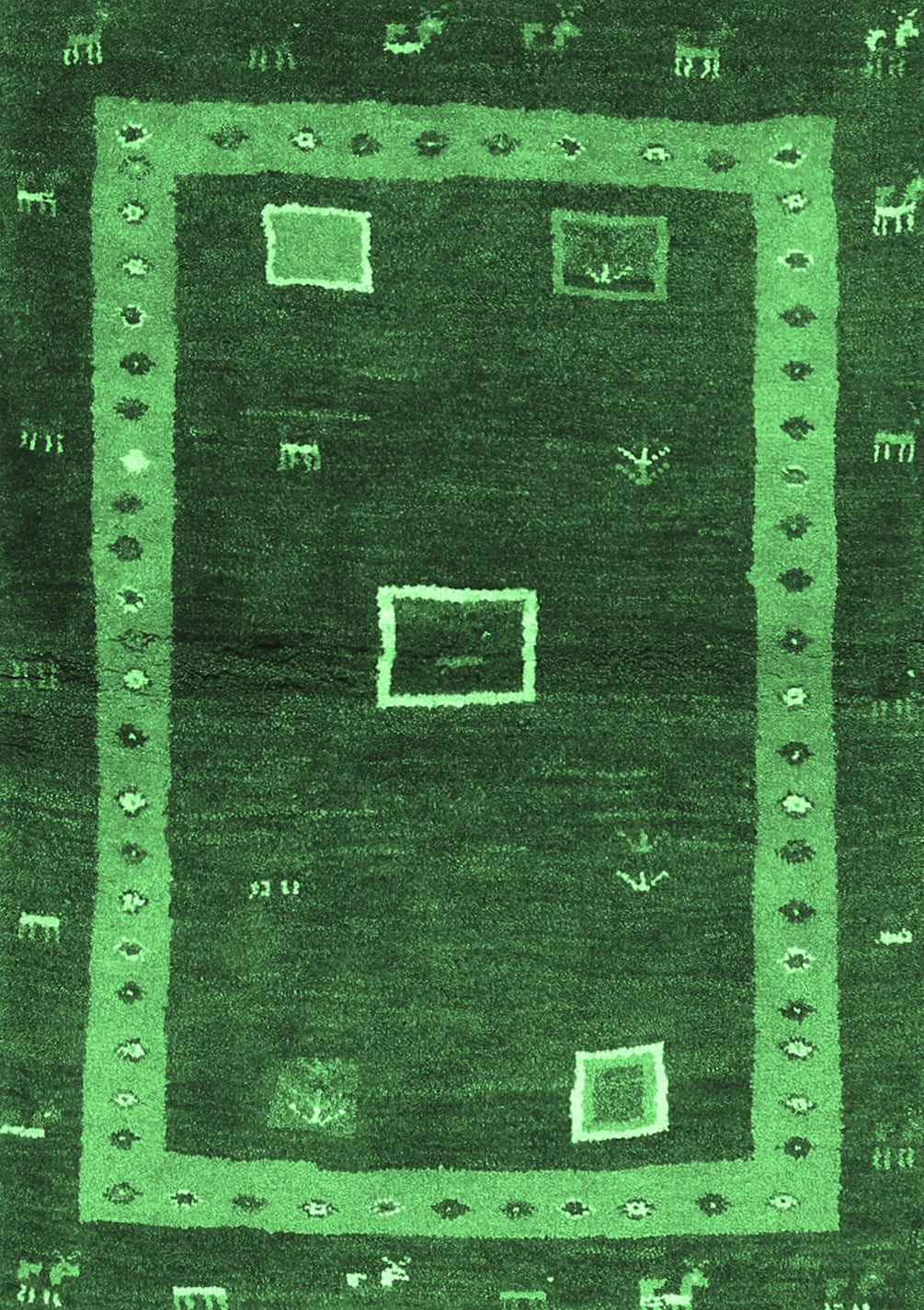 Dark Green Rectangular Rug Ahgly Company Indoor Rectangle Abstract Emerald Green Contemporary Area ...