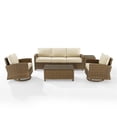 thumbnail image 3 of Crosley Furniture Bradenton 5-Piece Fabric Swivel Rocker and Sofa Set in Sand, 3 of 19