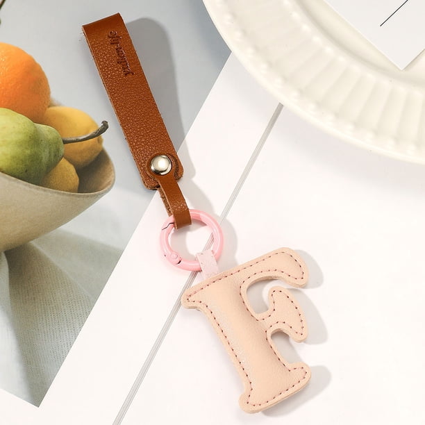 Llavero De Piel, Colgante Para Llaves Con Letras Inglesas, Llavero Personalizado Para Coche, Accesorio De Viaje Con Estilo, Colgante Resistente Para Llaves Y Bolsos