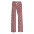 thumbnail image 4 of Annhoo Women's Pajama Pants Casual High Waist Polka Dots Trousers Comfy Baggy Straight Leg Pj Bottoms with Pockets, 4 of 5