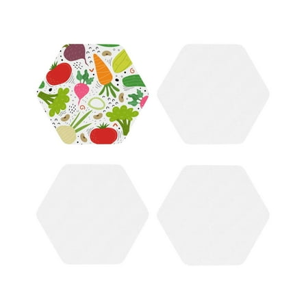 

Junzan Cartoon Vegetables Print Coasters for Drinks - Leather Coasters Set of 4 for Coffee Table for Housewarming/Kitchen/Bar/Decor-Hexagon