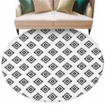thumbnail image 2 of 6ft Washable Round Rug, Classic Black Pattern Non-Slip Circle Area Rug for Living Room Bedroom, Abstract Tribal Aztec Western Indoor Floor Mat for Home Decor, 2 of 9