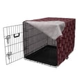 thumbnail image 3 of Maroon Dog Crate Cover, Rhythmic Paisley Design Antique Damask Style Leaves Like Motifs Illustration, Easy to Use Pet Kennel Cover for Dogs, 35" x 23" x 27", Maroon Pale Sepia, by Ambesonne, 3 of 6