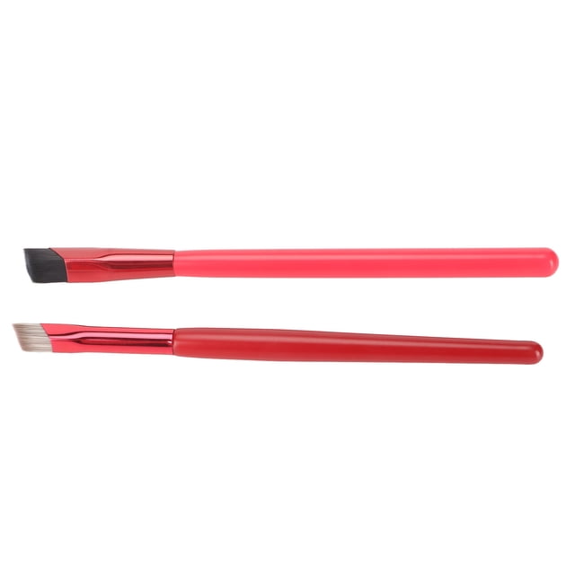 Juego de 2 brochas para cejas, brochas de maquillaje multifuncionales biseladas ultrafinas para rayita, sombra de ojos y labios
