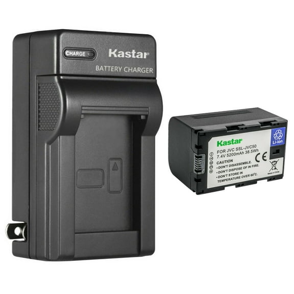 Kastar 1-Pack Battery and AC Wall Charger Replacement for JVC SSL-JVC50, SSLJVC50, JVC50, SSL-JVC70, SSLJVC70, JVC70, SSL-JVC75, SSLJVC75, JVC75, BN-S8I50, BNS8I50 Battery
