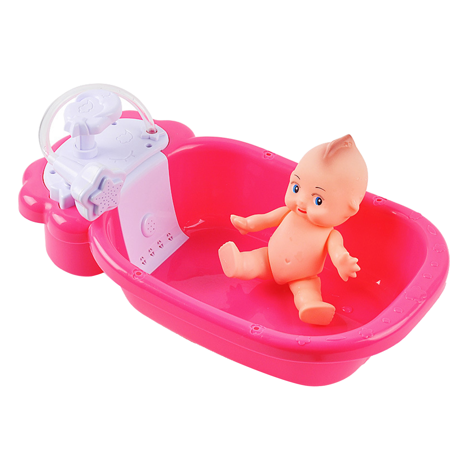 Newborn Doll Bathtub Spray Shower Bath Tub Toy Infant Toddler Kids