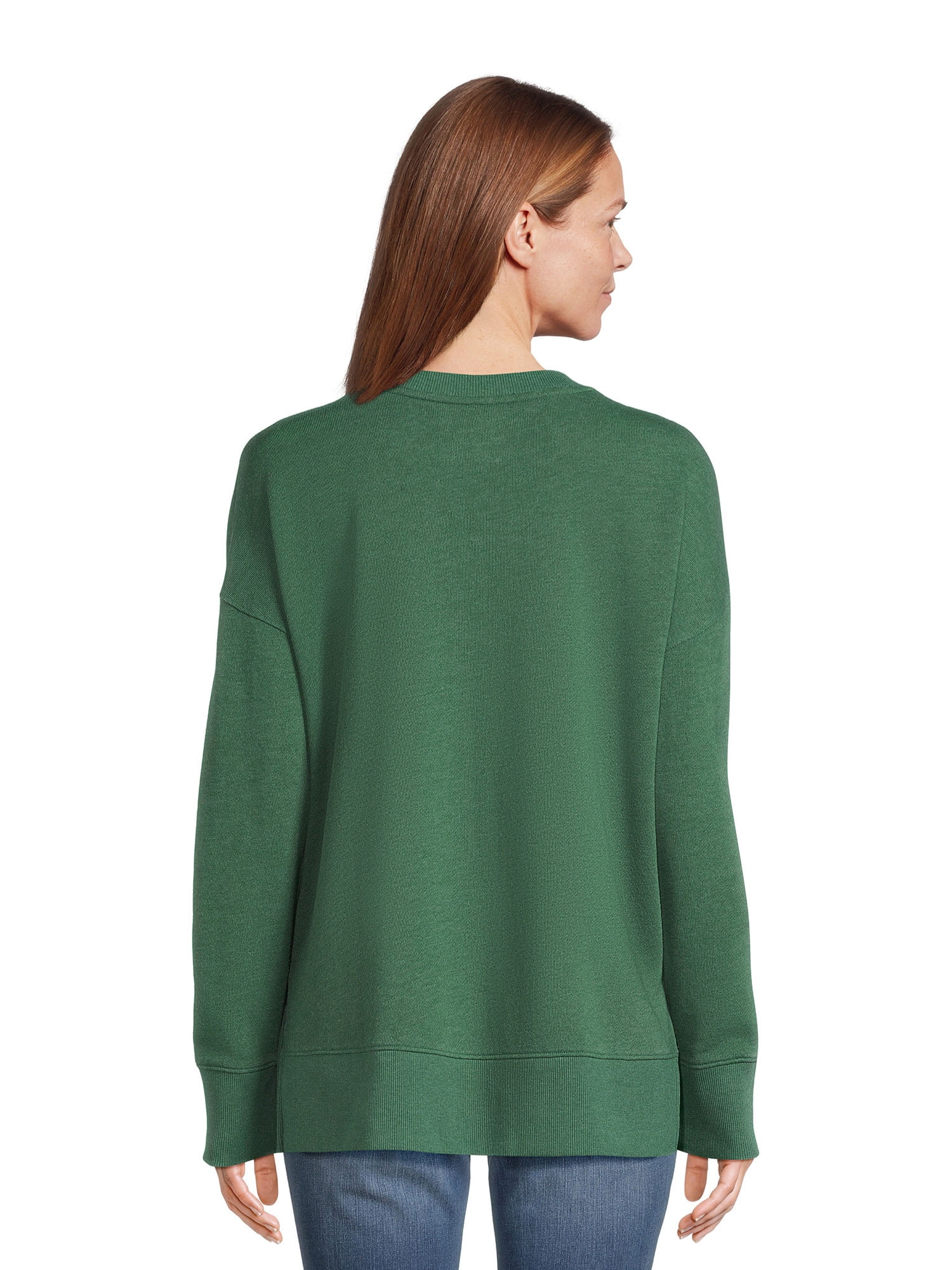 Time and Tru Women s Crewneck Sweatshirt with High Low Hem Sizes XS 4X Walmart