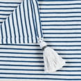thumbnail image 3 of Ox Bay Hampton 50" x 60" Blue/White Striped Cotton Adult Decorative Throw Blanket, 3 of 10