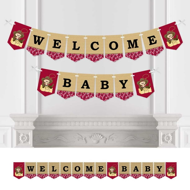 Little Cowboy - Baby Shower Bunting Banner - Western Party Decorations - Welcome Baby - Walmart ...