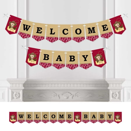 Little Cowboy - Baby Shower Bunting Banner - Western Party Decorations - Welcome Baby