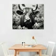 thumbnail image 2 of Nawypu  Highland Cow Wall Art Canvas Black and White Cow Prints Farmhouse Wall Decor Longhorn Cattle Picture Stretched and Framed Ready to Hang, 2 of 4