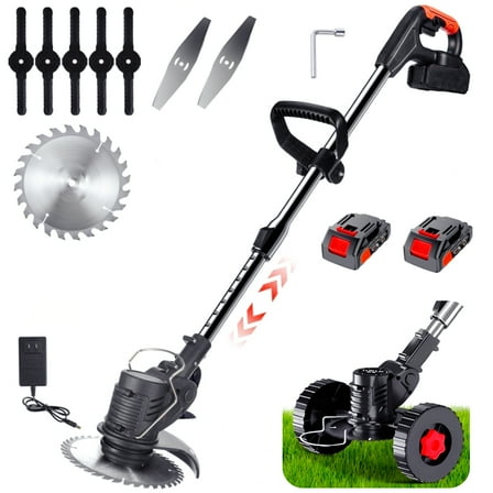 Tyethy Portable Electric Grass Trimmer, Handheld Lawn Mower for Weed Trimming, Black