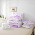 thumbnail image 6 of Castle Fairy Kawaii Floral Bowknot Girl Twin Bedding Sets 7-Piece,Dreamy Flowers Bedding Comforter Set Microfiber,Bling Jewelry Bowtie Breathable Sheet Sets,Super Cozy Room Decor,Reversible, 6 of 8