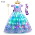 thumbnail image 4 of Disney-disfraz de sirena con lazo trasero para niña, vestido de princesa para fiesta de cumpleaños, Cosplay de Ariel, Aurora, 4 of 5