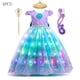 thumbnail image 4 of Disney-disfraz de sirena con lazo trasero para niña, vestido de princesa para fiesta de cumpleaños, Cosplay de Ariel, Aurora, 4 of 5