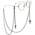 thumbnail image 1 of Queilt Women Glasses Chain Eyeglass Sunglass Mask Chains Cross Black, 1 of 5