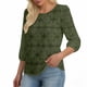thumbnail image 1 of Craaazy Women's Relaxed Fit Crew Neck Blouse, Solid Color 3/4 Sleeve Lace Eyelet Top, Loose Comfy Floral Lace Casual Tee for Spring & Summer Gifts, 1 of 6