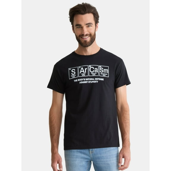 Sarcasm Men's and Big Men's Graphic Tee with Short Sleeves, Sizes S-3XL