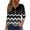 Black, variant on Women's Casual 3/4 Sleeve Blouse with Button Detail, Lightweight V-Neck Tunic Top for Spring and Summer, Loose Fit Shirt