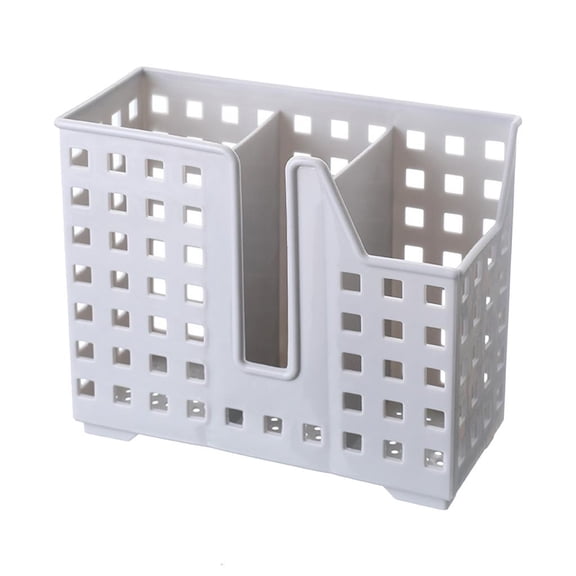 HILOGEL Kitchen Wall Mount Hanging Draining Rack Plastic Utensil Holder Chopsticks Cage Hollow Cutlery Tableware Organizer Shelf