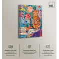 thumbnail image 2 of Colorful Sink Cat Canvas Jungle Bathroom Art by Art Remedy, Gallery Wrapped, 16" x 24", 2 of 7
