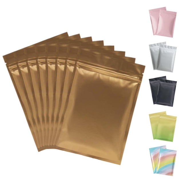 Aspire 100 PCS Mylar Zip Bags, Reusable Food Storage Pouches, 5 Size for Choose