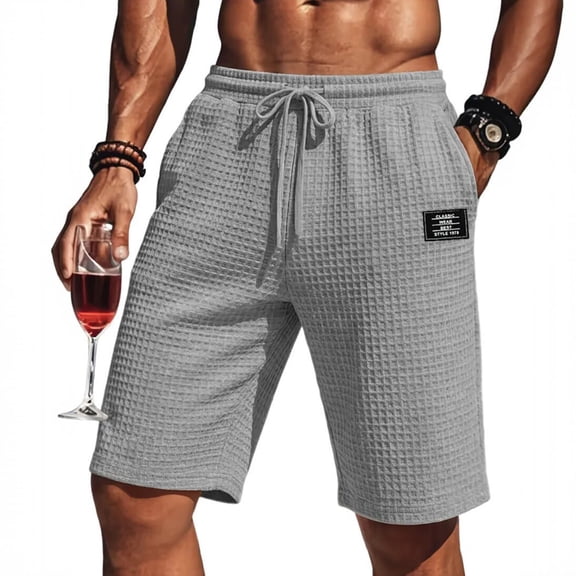 longantii Athletic Shorts Men Morden Fit Drawstring Solid Color Shorts Lightweight Basketball Clothing with Pockets Summer 2026 Gray XL