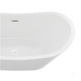 thumbnail image 3 of JERFIT 67 Inch Slipper Soaking Bathtub, Freestanding Acrylic Tub with Heat Retention & Pop-Up Drain, Glossy White Standalone Bathtub for Modern Bathroom, 3 of 5