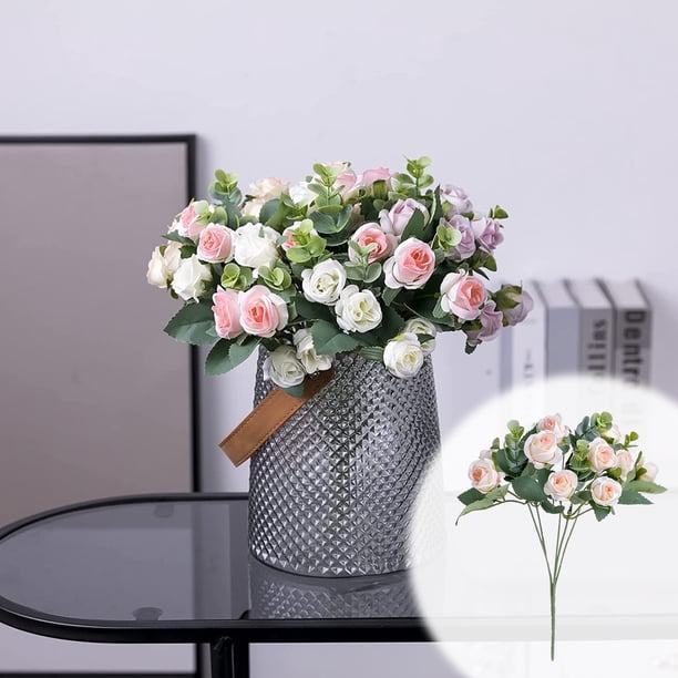 Fiudx Ofertas relámpago 1 pieza de flores artificiales para decoración del hogar, rama portátil, simulación de rosa para boda, rosa falsa ecológica para fiesta, flor artificial, decoración exquisita