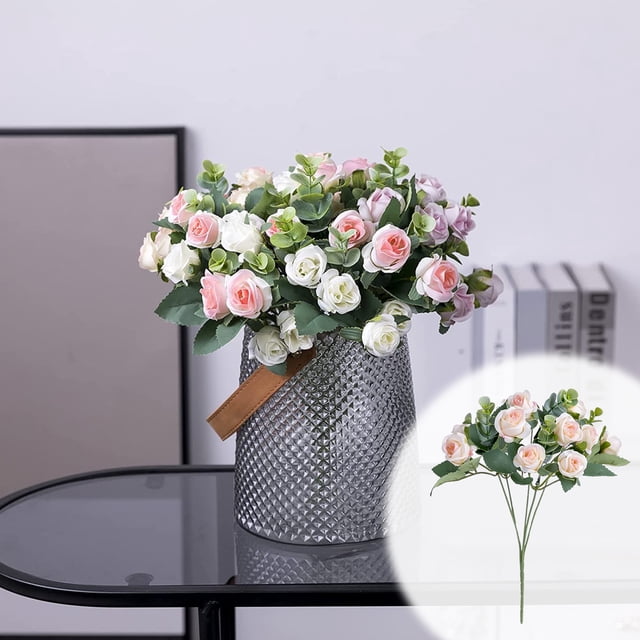 Rosas artificiales de 11 pulgadas, color naranja, beige, rojo, blanco y rosa, ramo de plástico para boda, despedida de soltera, fiesta, decoración para el hogar y la oficina, centro de mesa