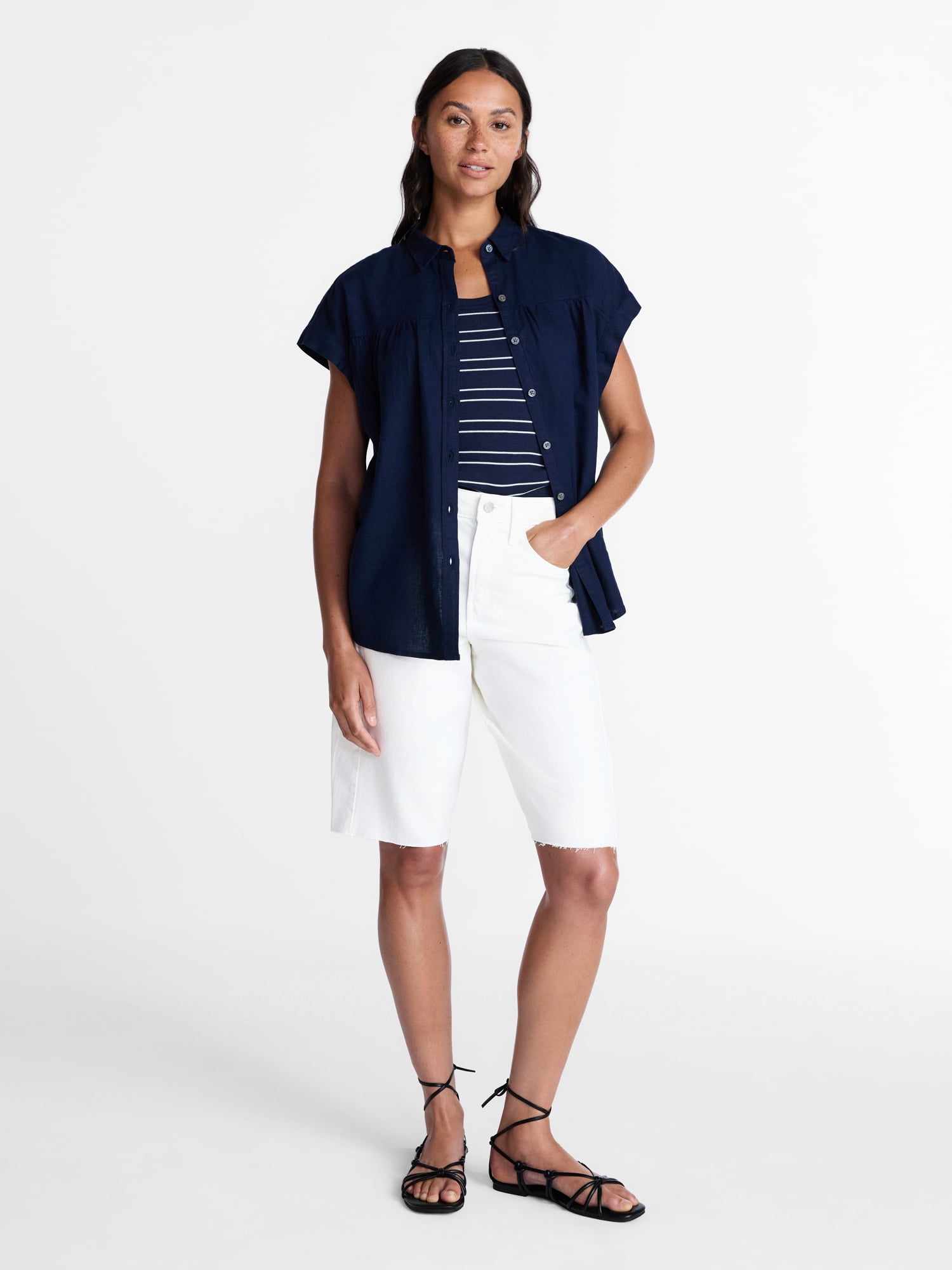 Time and Tru Women's Barrel Bermuda Shorts, Sizes 0-20