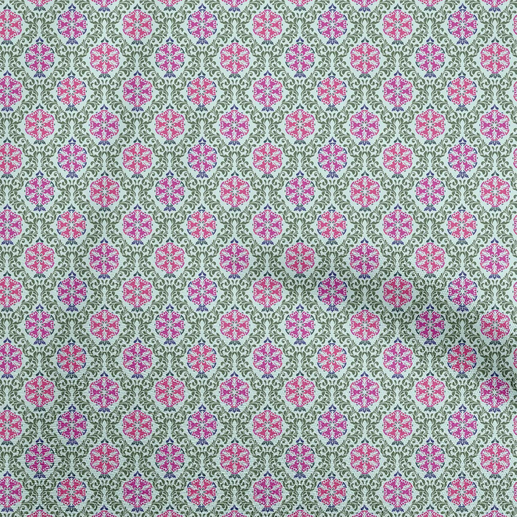 oneOone Velvet Fuschia Pink Fabric Asian Suzani Diy Clothing Quilting