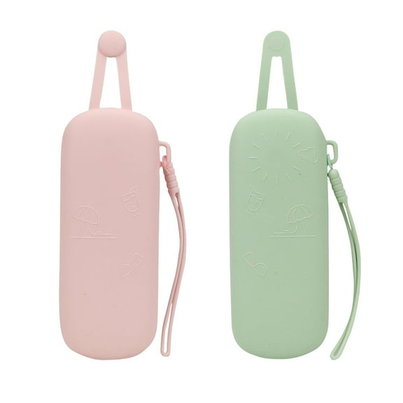 Silicone Magnetic Makeup Bag In Pink and Green Outdoor Waterproof Travel Case