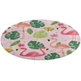 thumbnail image 4 of Flamingo Pattern Washable Round Rug -Circle Area Rugs for Nursery Bedroom, Vintage Non Slip Non Shedding Low Pile Carpet for Living Room Coffee Table Entryway, 4 of 6