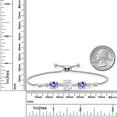 thumbnail image 5 of Gem Stone King 925 Silver & 10K Yellow Gold White Moissanite Blue Tanzanite & Lab Grown Diamond Bracelet for Women | 5.38 Cttw | Gemstone | Oval 10X8MM and 8X6MM | Fully Adjustable 9 inch, 5 of 5
