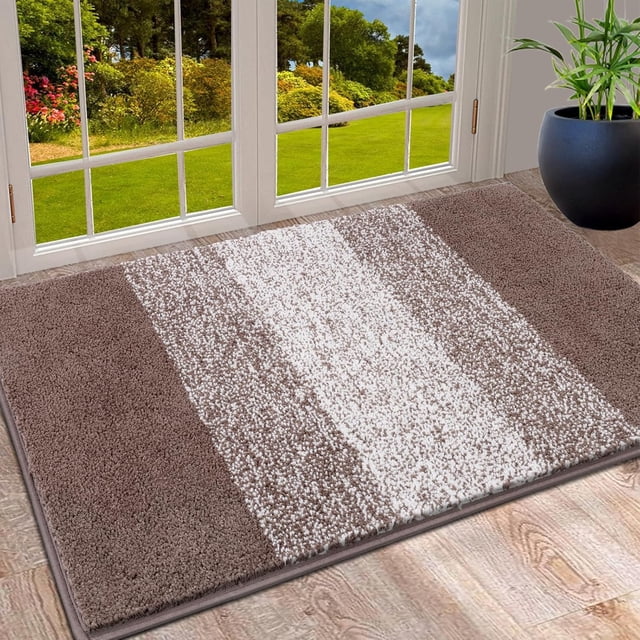 Tapis d'Entrée Intérieur Tapis de Porte Antidérapant Absorbant Attrape-Boue Tapis LowProfile Tapis de Sol Intérieur Doux Lavable à la Machine Petits Tapis Tapis de Porte pour Entrée (‘‘x‘‘ Gris)