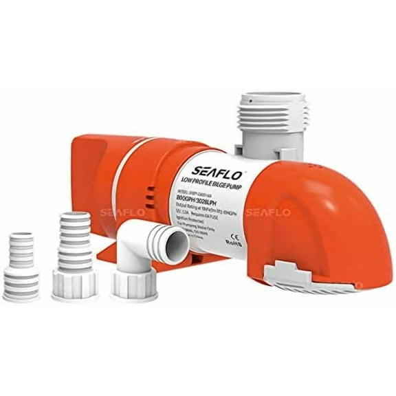 SEAFLO 14A Series 12V 1100 GPH Automatic Low Profile Water Sensing Bilge Pump