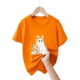 thumbnail image 5 of CAICJ98 Halloween Shirts for Toddler Boys Girls Short Sleeve Boo Shirt Pumpkin T Shirts Cute Retro Tee Tops Halloween Tshirts Kids (Orange,3-4 Years), 5 of 5