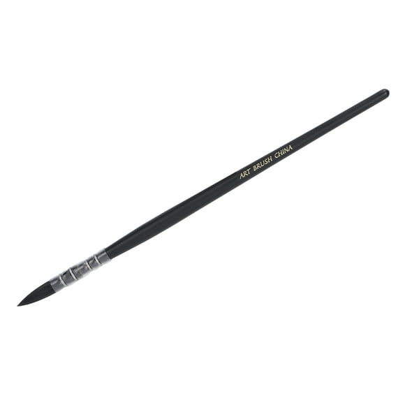 Pinceau de Peinture Rond à Pointe, Pinceau Aquarelle en Laine de Nylon Design Rond Laine de Nylon Douce pour Peinture pour Écrire Noir