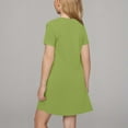 thumbnail image 3 of Girls Short Sleeve Summer Dress Kids Casual Crewneck Loose Beach Short Dresses with Pockets 5-13 Years Green 8-9 Years, 3 of 6