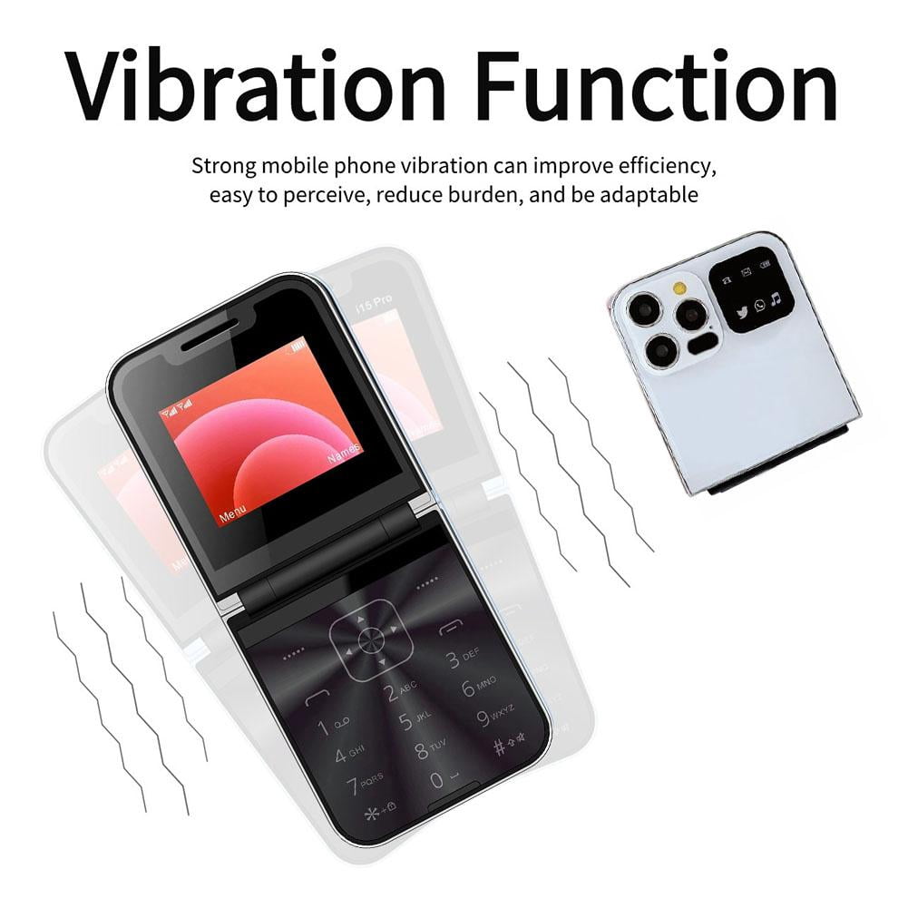 Mini Flip Phone 2.4-inch Screen Dual SIM Dual Standby Type-C Foldable Phone