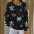 thumbnail image 2 of HAiming Chandail de Noël pour Femmes Imprimé Xmas Manches Longues Col Rond Décontracté Blouse Tendance, 2 of 7