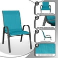 thumbnail image 4 of YEXJ Patio Dining Chairs Set of 4, Outdoor High Stacking Chairs for All Weather, Breathable Seat Fabric and Alloy Steel Frame for Backyard, Porch, Garden-4-Sky Blue, 4 of 10