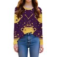 thumbnail image 7 of MVRLSH Womens Tops Blouse Casual Halloween Graphic Printed Long Sleeve Round Neck Fashion Daily Tees Loose Fit Blouses MR3 - M, 7 of 7